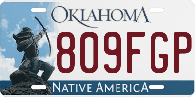 OK license plate 809FGP
