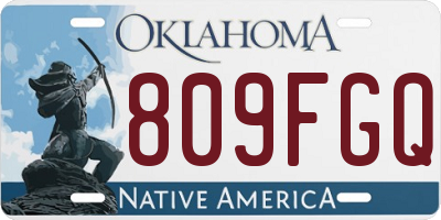 OK license plate 809FGQ