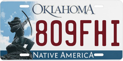 OK license plate 809FHI
