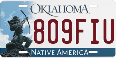 OK license plate 809FIU
