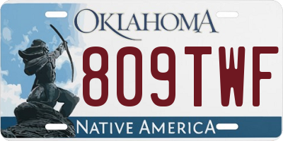 OK license plate 809TWF