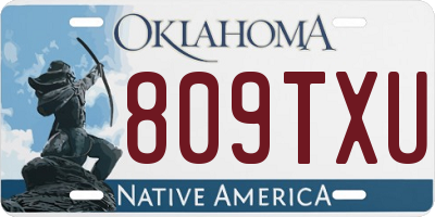 OK license plate 809TXU