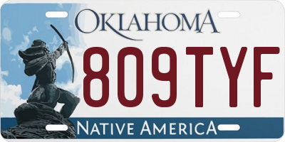 OK license plate 809TYF
