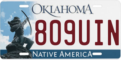OK license plate 809UIN