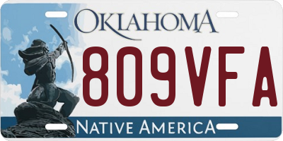 OK license plate 809VFA