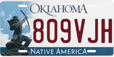 OK license plate 809VJH