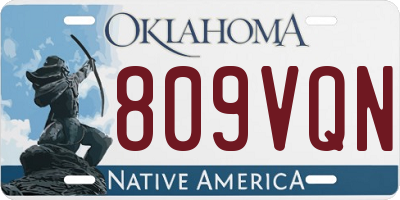 OK license plate 809VQN