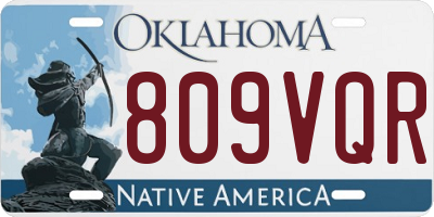OK license plate 809VQR