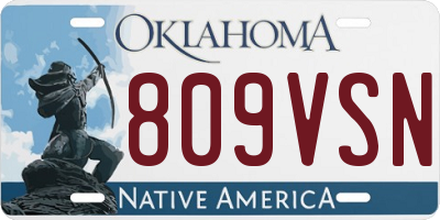 OK license plate 809VSN