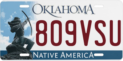 OK license plate 809VSU