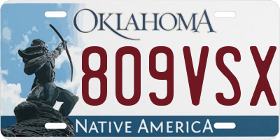 OK license plate 809VSX