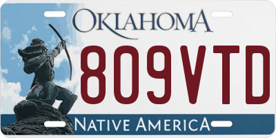 OK license plate 809VTD