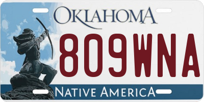 OK license plate 809WNA