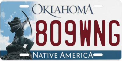 OK license plate 809WNG