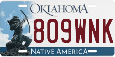 OK license plate 809WNK
