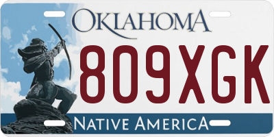 OK license plate 809XGK