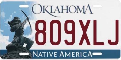 OK license plate 809XLJ