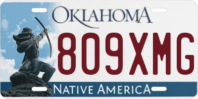 OK license plate 809XMG