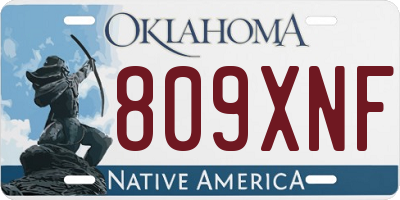 OK license plate 809XNF