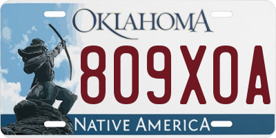 OK license plate 809XOA