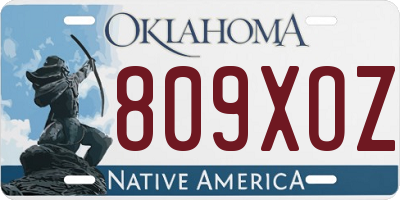 OK license plate 809XOZ