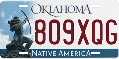 OK license plate 809XQG