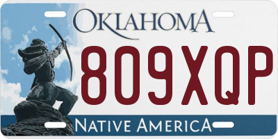 OK license plate 809XQP