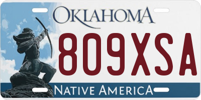 OK license plate 809XSA