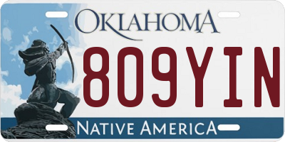 OK license plate 809YIN