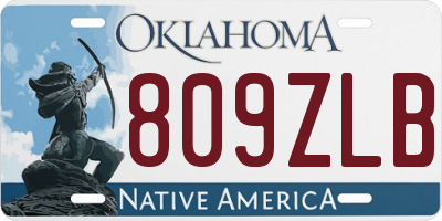 OK license plate 809ZLB