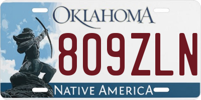 OK license plate 809ZLN