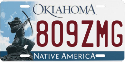 OK license plate 809ZMG