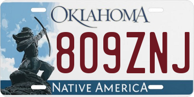 OK license plate 809ZNJ
