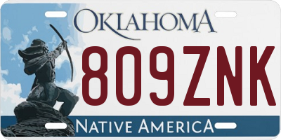 OK license plate 809ZNK
