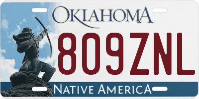 OK license plate 809ZNL
