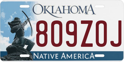 OK license plate 809ZOJ