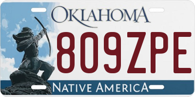 OK license plate 809ZPE