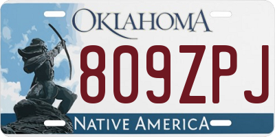 OK license plate 809ZPJ