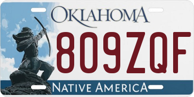 OK license plate 809ZQF
