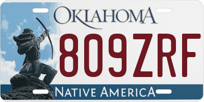 OK license plate 809ZRF