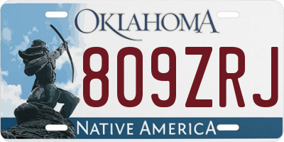 OK license plate 809ZRJ