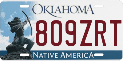 OK license plate 809ZRT