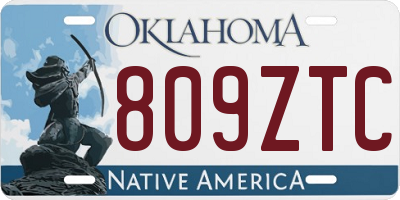 OK license plate 809ZTC