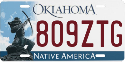 OK license plate 809ZTG