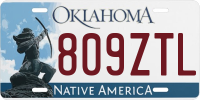 OK license plate 809ZTL