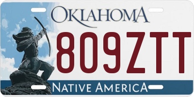 OK license plate 809ZTT