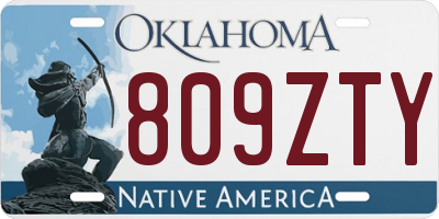 OK license plate 809ZTY