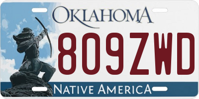 OK license plate 809ZWD
