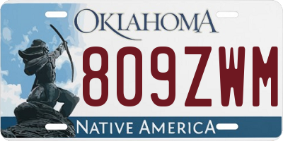 OK license plate 809ZWM