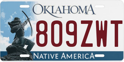 OK license plate 809ZWT